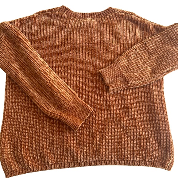 Pink Rose Women’s Cozy Rust Orange Crewneck Long Sleeve Chunky Sweater Size L - Picture 5 of 12